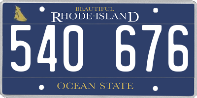 RI license plate 540676