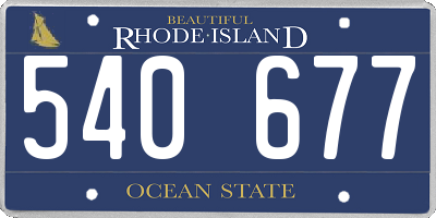 RI license plate 540677