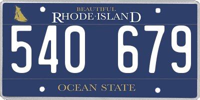 RI license plate 540679