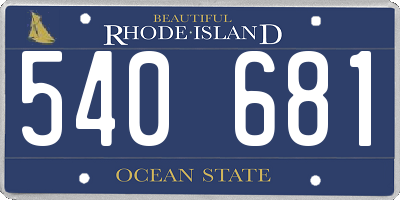 RI license plate 540681