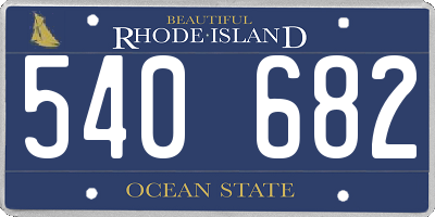 RI license plate 540682