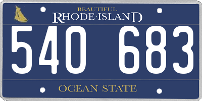 RI license plate 540683