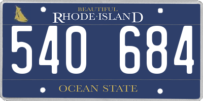 RI license plate 540684