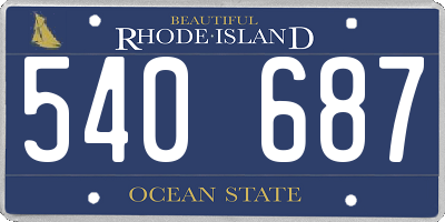 RI license plate 540687