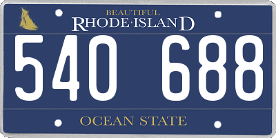 RI license plate 540688