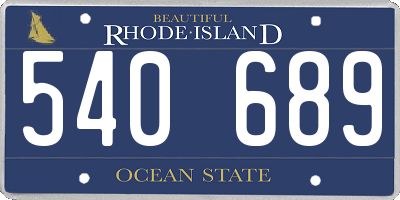 RI license plate 540689