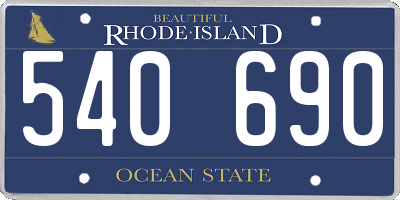RI license plate 540690