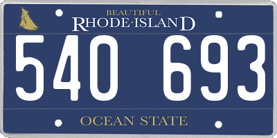 RI license plate 540693