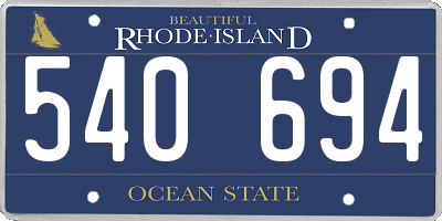 RI license plate 540694