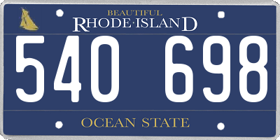 RI license plate 540698