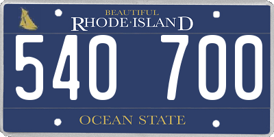 RI license plate 540700