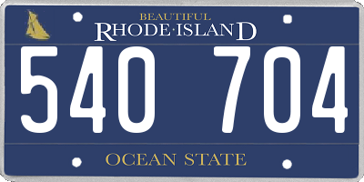 RI license plate 540704
