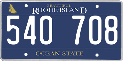 RI license plate 540708
