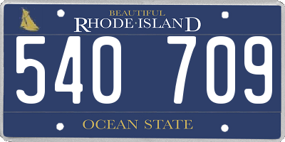 RI license plate 540709