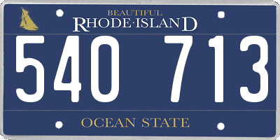 RI license plate 540713