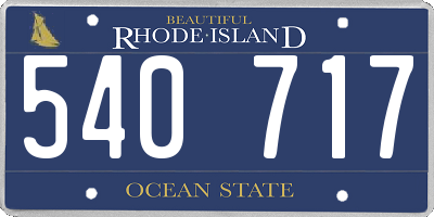 RI license plate 540717
