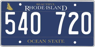 RI license plate 540720