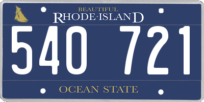 RI license plate 540721