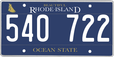 RI license plate 540722