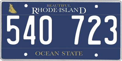 RI license plate 540723