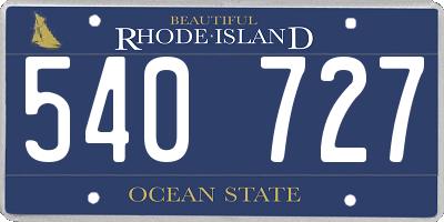 RI license plate 540727