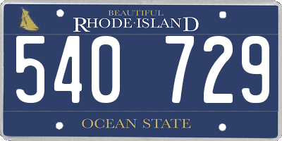 RI license plate 540729
