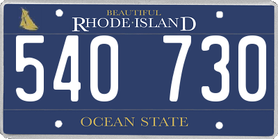 RI license plate 540730