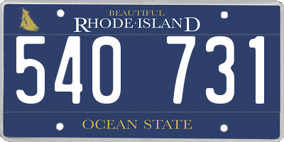 RI license plate 540731