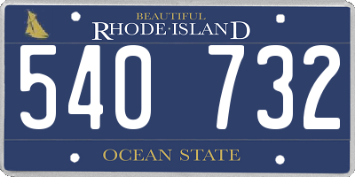 RI license plate 540732
