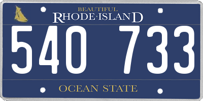 RI license plate 540733