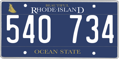 RI license plate 540734