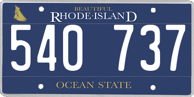 RI license plate 540737