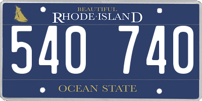 RI license plate 540740