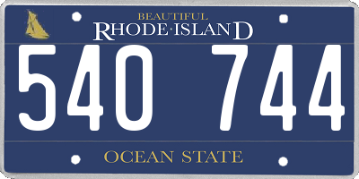 RI license plate 540744