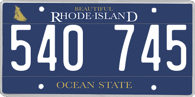 RI license plate 540745