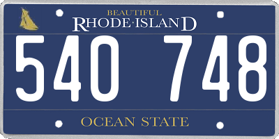 RI license plate 540748