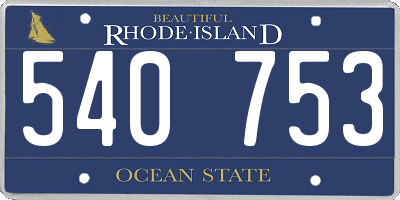 RI license plate 540753