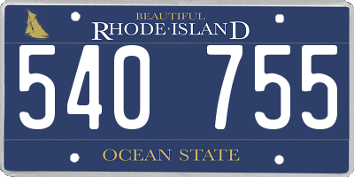 RI license plate 540755
