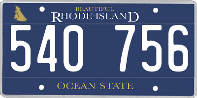 RI license plate 540756