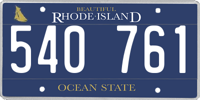 RI license plate 540761