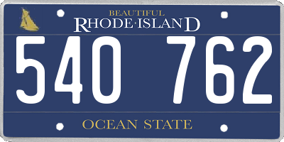 RI license plate 540762