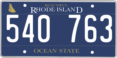 RI license plate 540763