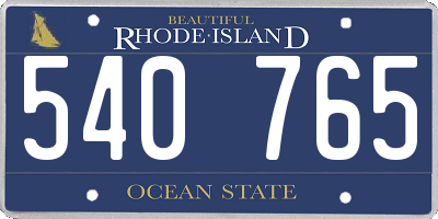 RI license plate 540765