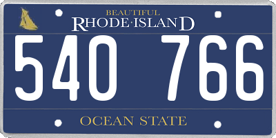 RI license plate 540766