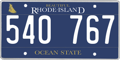 RI license plate 540767