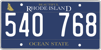 RI license plate 540768