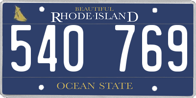 RI license plate 540769