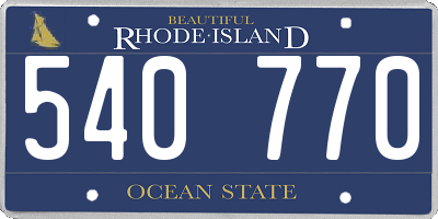 RI license plate 540770