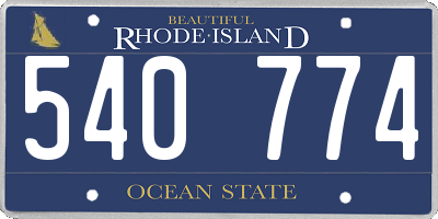 RI license plate 540774
