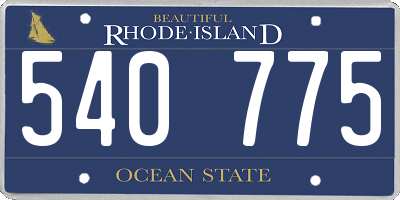 RI license plate 540775